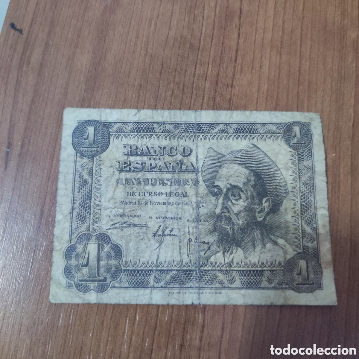 Billetes espa&ntilde;oles: Billete de 1 peseta.