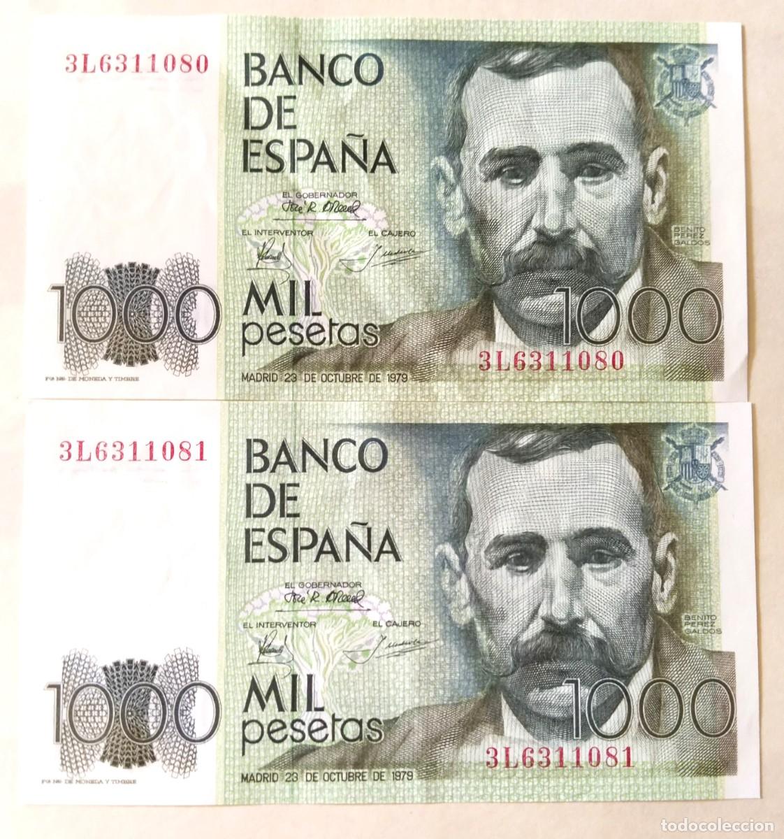 Billetes espa&ntilde;oles: BILLETE JUAN CARLOS 1000 MIL PESETAS DOS NUMERACI&Oacute;N SERIADA