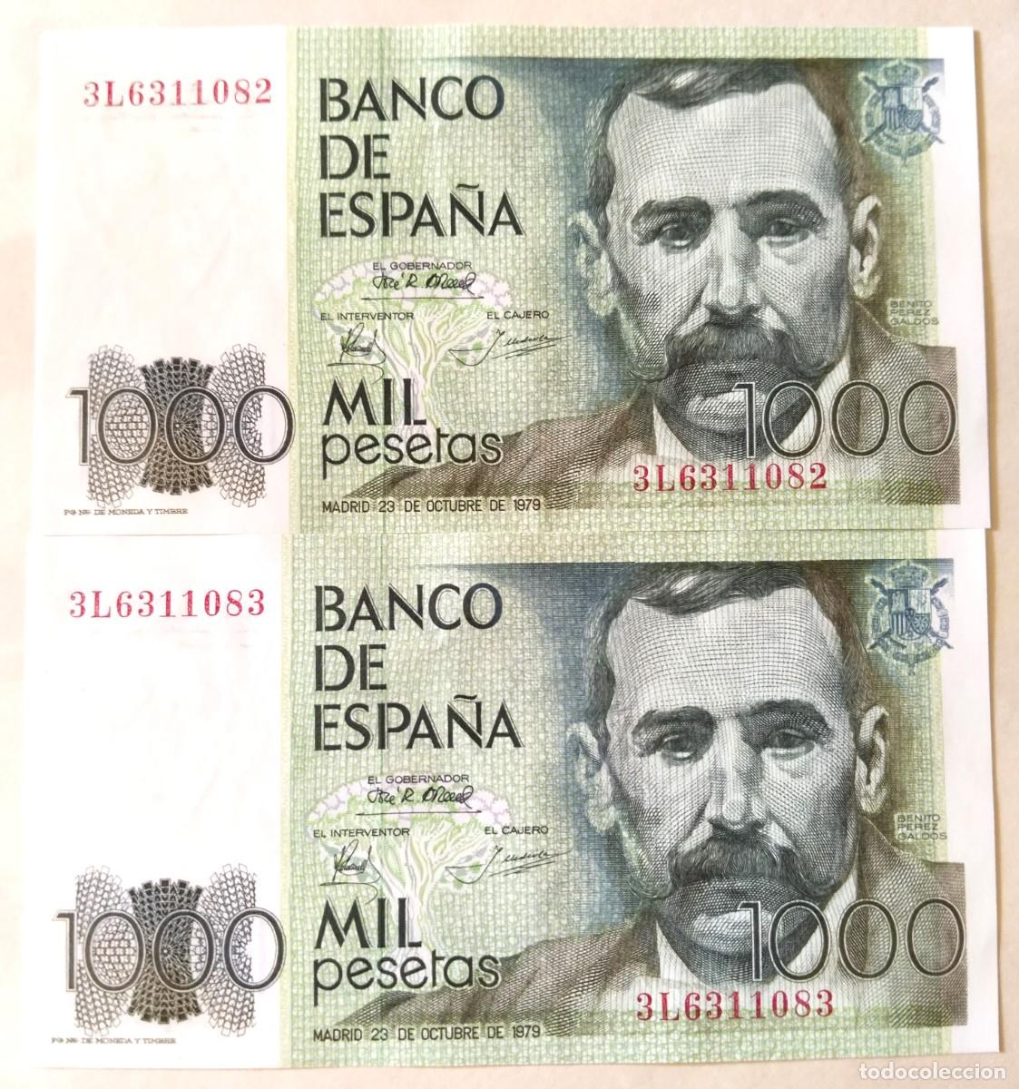 Billetes espa&ntilde;oles: BILLETE JUAN CARLOS 1000 MIL PESETAS DOS NUMERACI&Oacute;N SERIADA