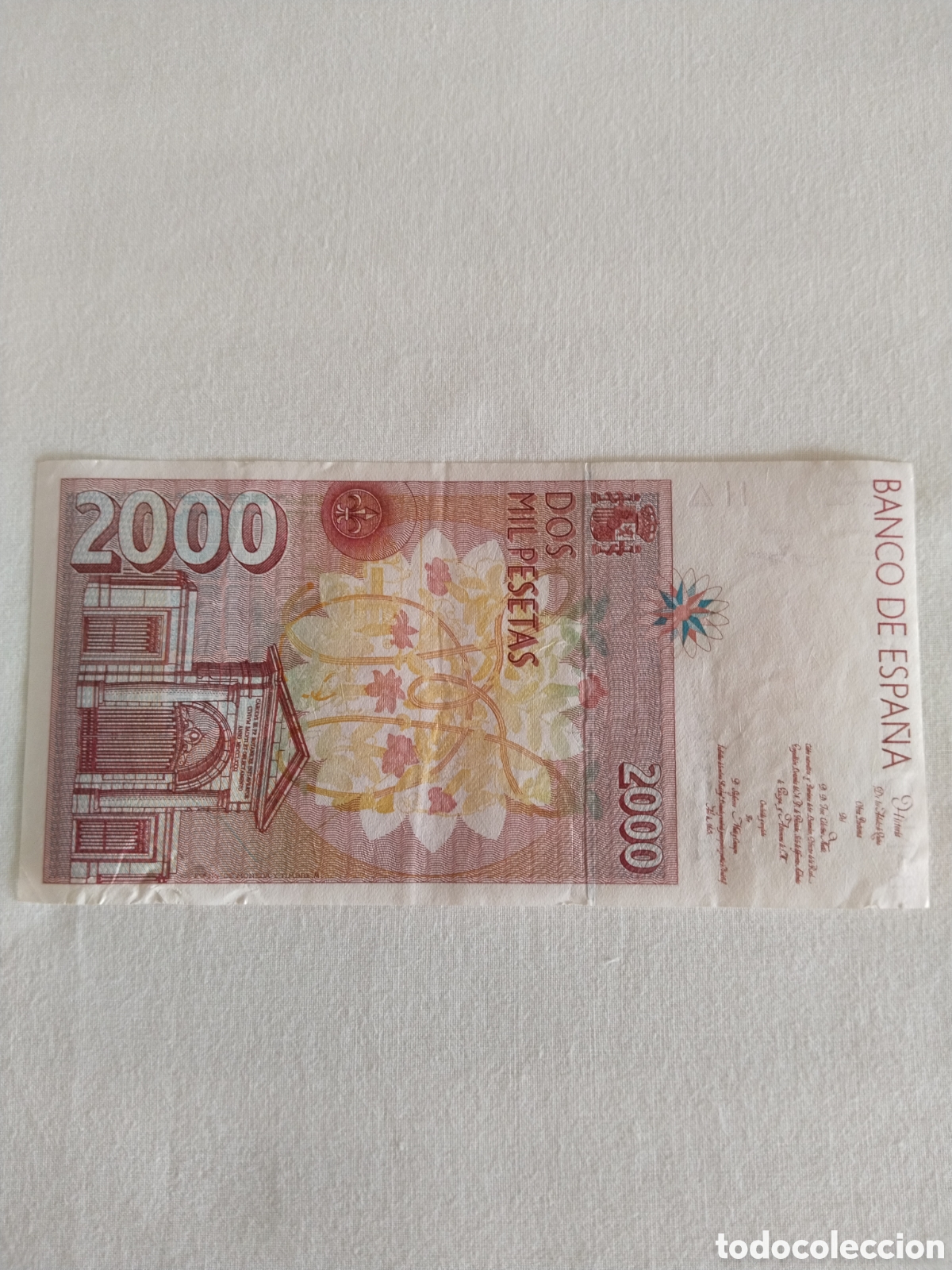 Billetes espa&ntilde;oles: Billete 2000 pesetas Espa&ntilde;a 1992 - Foto 2