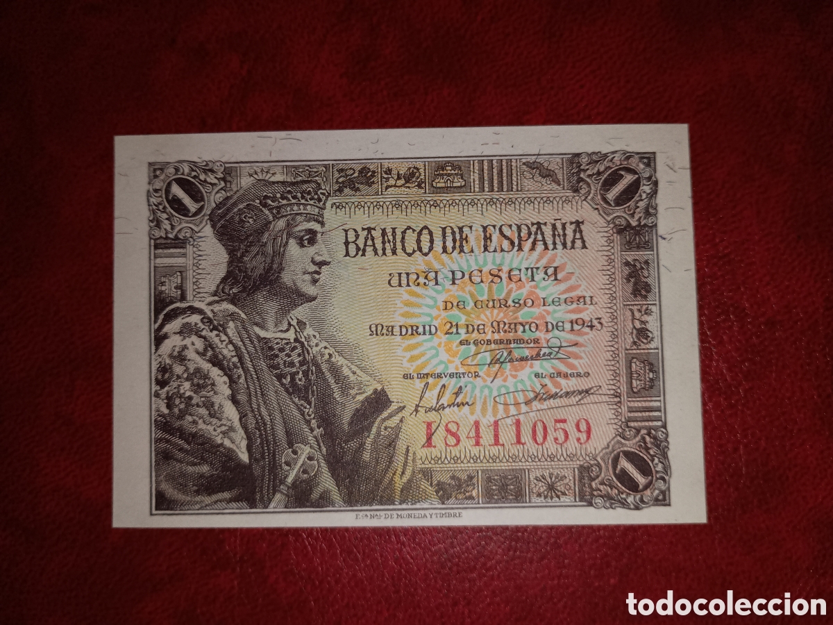 Billetes espa&ntilde;oles: ESPA&Ntilde;A 1943 - FERNANDO EL CAT&Oacute;LICO - 1 PESETA - BILLETE ORIGINAL NUEVO