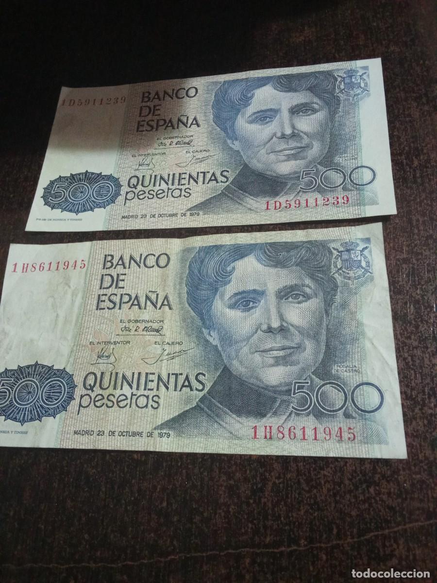 Billetes espa&ntilde;oles: Banco de Espa&ntilde;a.500 pesetas.2 billetes.