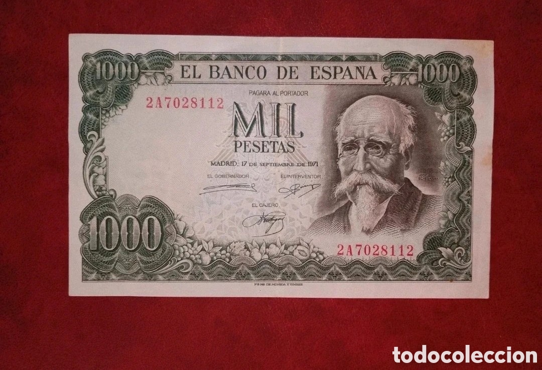Billetes espa&ntilde;oles: ESPA&Ntilde;A 1971 - JOS&Eacute; ECHEGARAY - 1000 PESETAS - BILLETE ORIGINAL