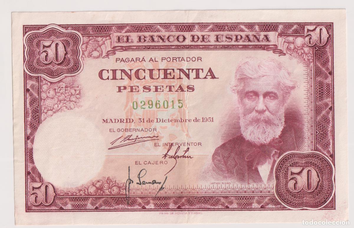 Billetes espa&ntilde;oles: ESPA&Ntilde;A EDIFIL 462 , 50 PTAS 31 DE DICIEMBRE 1951 MAGNIFICA BILLETE
