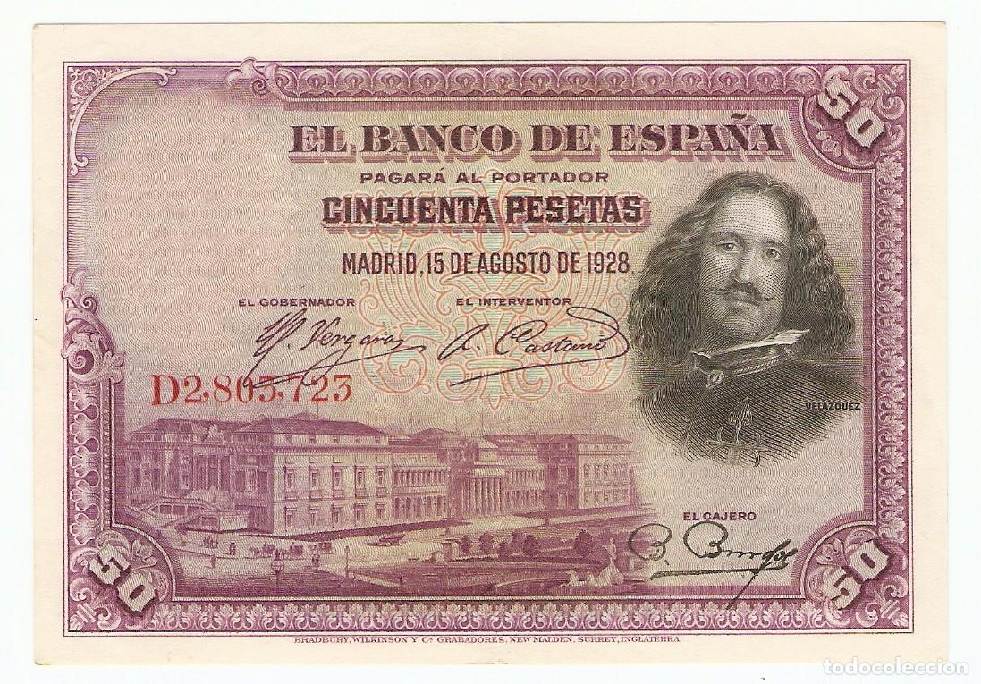 Billetes espa&ntilde;oles: 50 PESETAS BANCO ESPA&Ntilde;A MADRID 15-8-1928