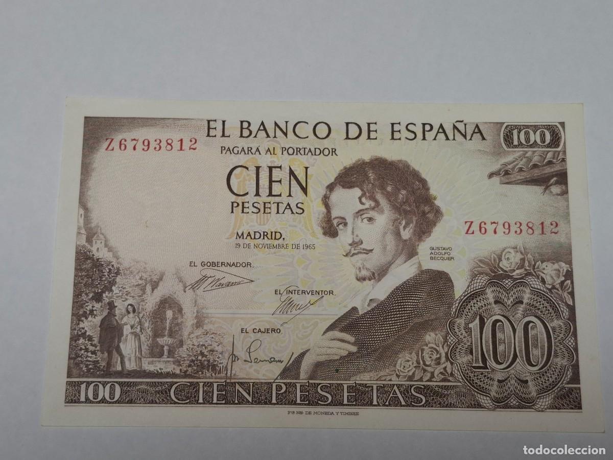 Billetes espa&ntilde;oles: Billete de CIEN PESETAS del 19 de Noviembre de 1965 BANCO DE ESPA&Ntilde;A con serie Z en PLANCHA