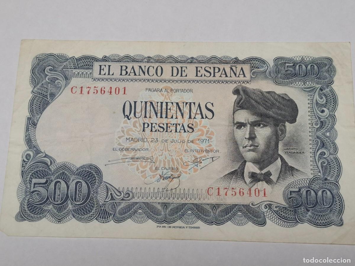 Billetes espa&ntilde;oles: Billete de 500 PESETAS del 23 de Julio de 1971 BANCO DE ESPA&Ntilde;A con serie C en MBC+