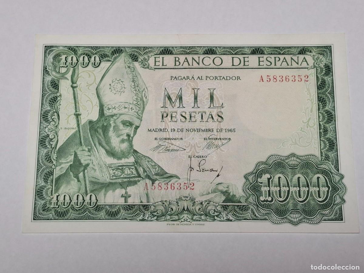 Billetes espa&ntilde;oles: Billete de 1000 PESETAS del 19 de Noviembre de 1965 BANCO DE ESPA&Ntilde;A con serie A en EBC+