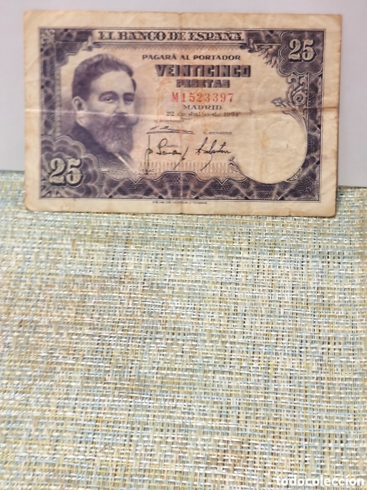 Billetes espa&ntilde;oles: Billete circulado Espa&ntilde;a bc de 25 ptas de 1955 ver im&aacute;genes
