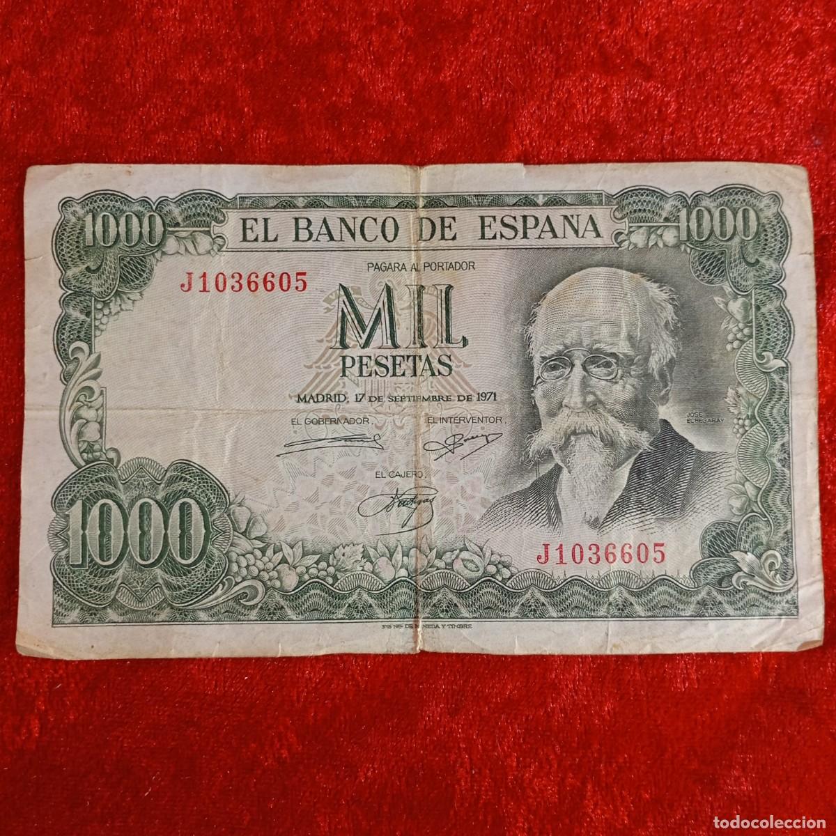 Billetes espa&ntilde;oles: BILLETE - MIL PESETAS - 1000 PTAS - 1971 - BANCO DE ESPA&Ntilde;A - JOSE ECHEGARAY / 97