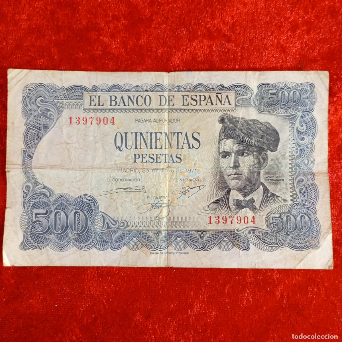 Billetes espa&ntilde;oles: BILLETE - QUINIENTAS PESETAS - 500 PTAS - 1971 - JACINTO VERDAGUER - BANCO DE ESPA&Ntilde;A / 98