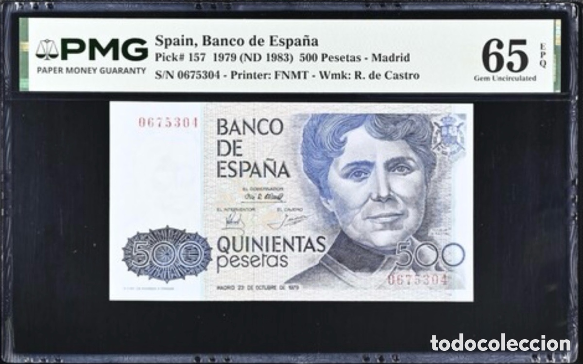 Billetes espa&ntilde;oles: Billete 500 Pesetas 1979 PMG 65 Sin Serie