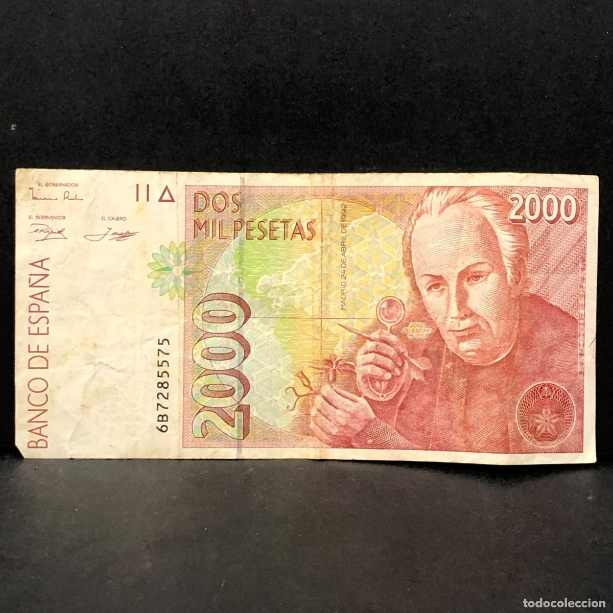 Billetes espa&ntilde;oles: BILLETE - DOS MIL PESETAS - 2000 PTAS - 1992 - JOSE CELESTINO MUTIS - BANCO DE ESPA&Ntilde;A / 156