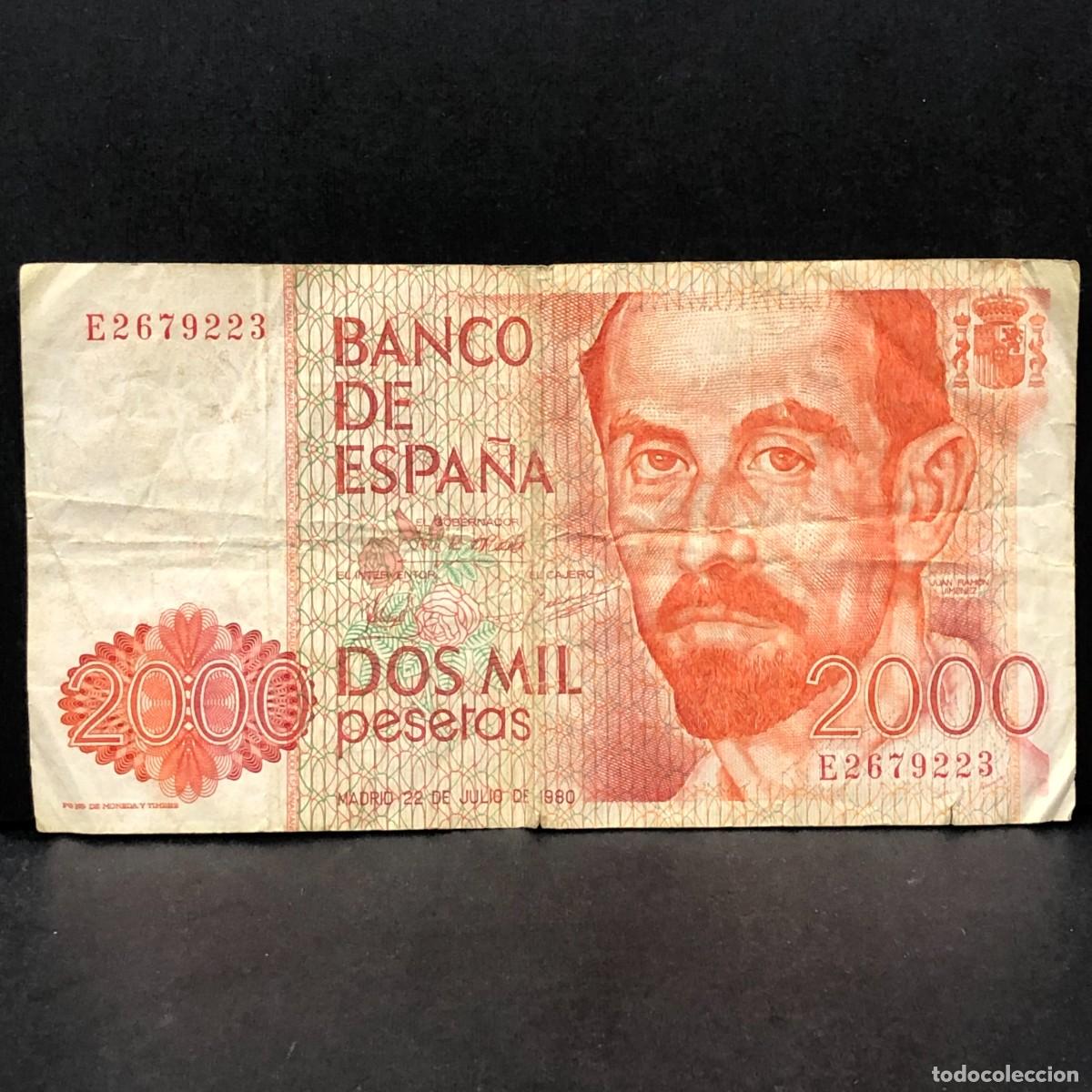 Billetes espa&ntilde;oles: BILLETE - DOS MIL PESETAS - 2000 PTAS - 1980 - JUAN RAMON JIMENEZ - BANCO DE ESPA&Ntilde;A / 158