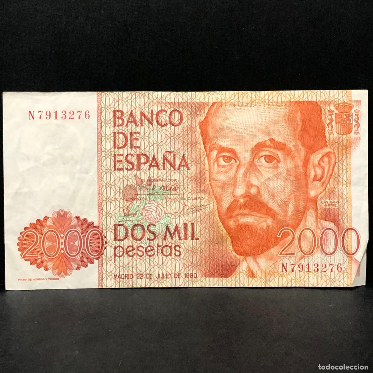 Billetes espa&ntilde;oles: BILLETE - DOS MIL PESETAS - 2000 PTAS - 1980 - JUAN RAMON JIMENEZ - BANCO DE ESPA&Ntilde;A / 159