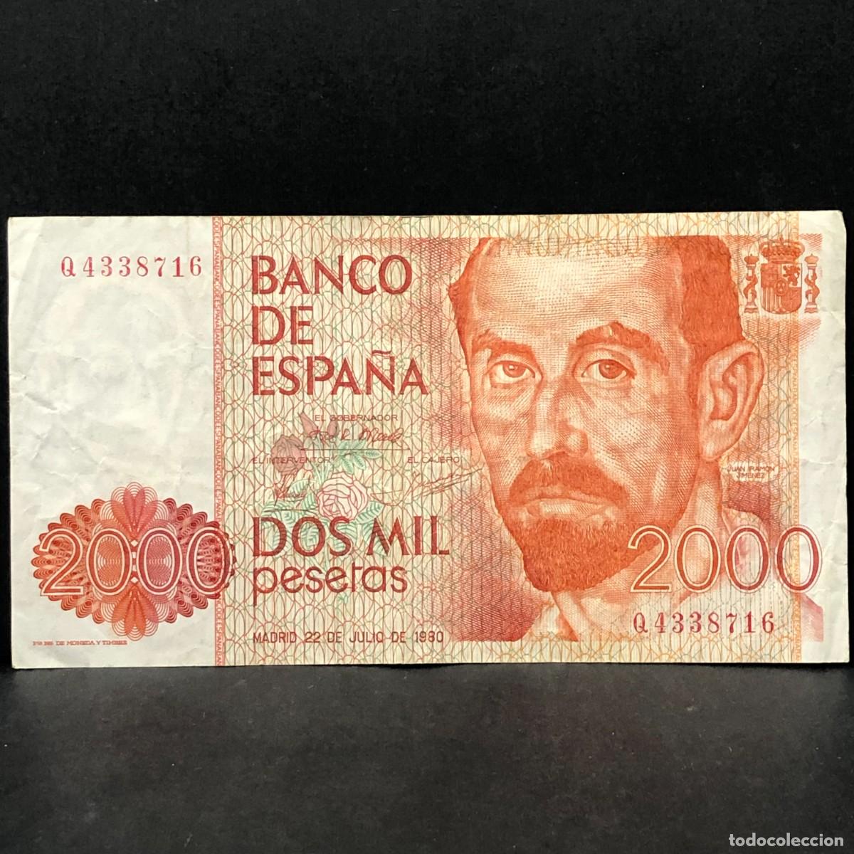 Billetes espa&ntilde;oles: BILLETE - DOS MIL PESETAS - 2000 PTAS - 1980 - JUAN RAMON JIMENEZ - BANCO DE ESPA&Ntilde;A / 160