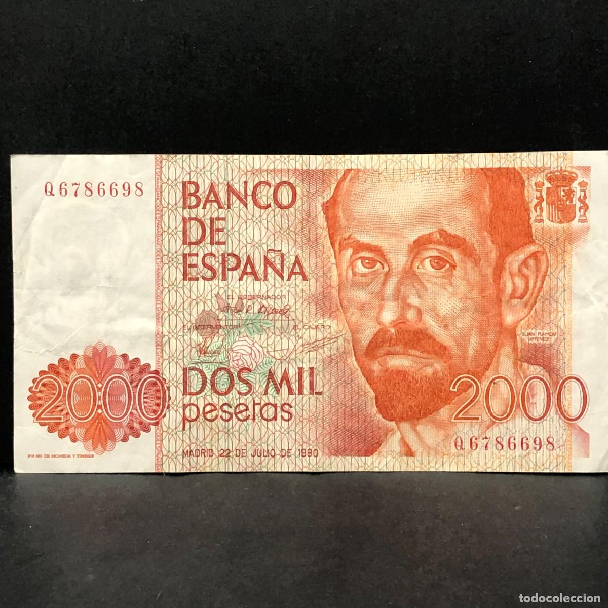 Billetes espa&ntilde;oles: BILLETE - DOS MIL PESETAS - 2000 PTAS - 1980 - JUAN RAMON JIMENEZ - BANCO DE ESPA&Ntilde;A / 162