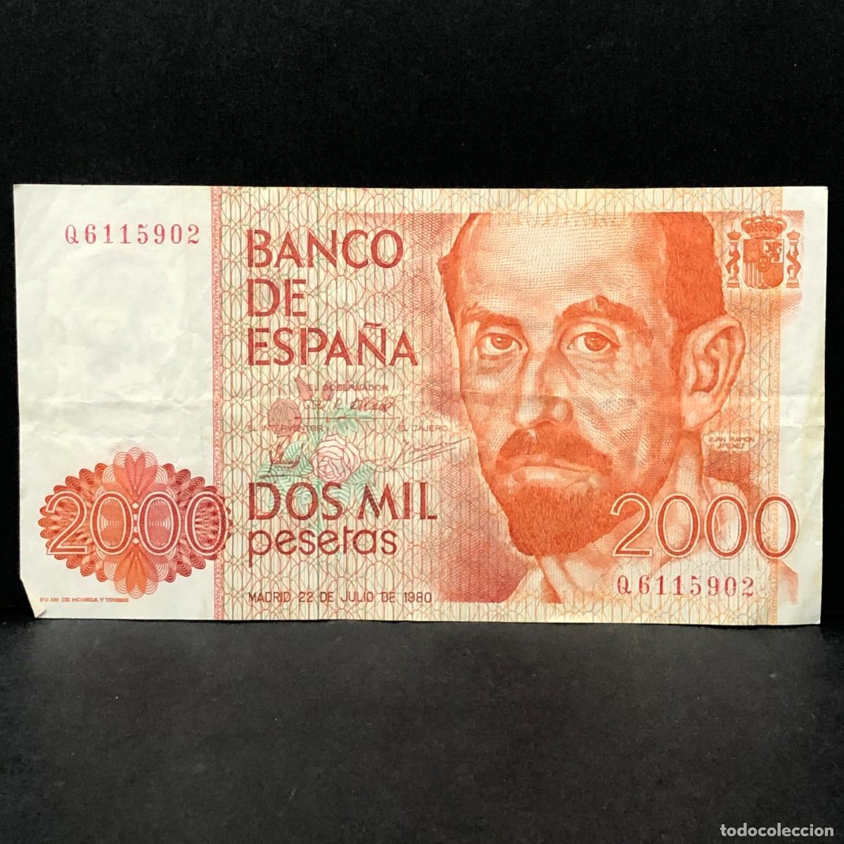 Billetes espa&ntilde;oles: BILLETE - DOS MIL PESETAS - 2000 PTAS - 1980 - JUAN RAMON JIMENEZ - BANCO DE ESPA&Ntilde;A / 163