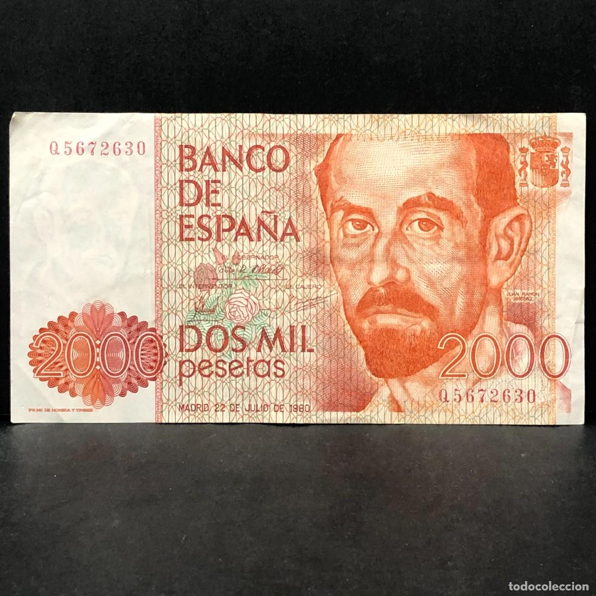 Billetes espa&ntilde;oles: BILLETE - DOS MIL PESETAS - 2000 PTAS - 1980 - JUAN RAMON JIMENEZ - BANCO DE ESPA&Ntilde;A / 164