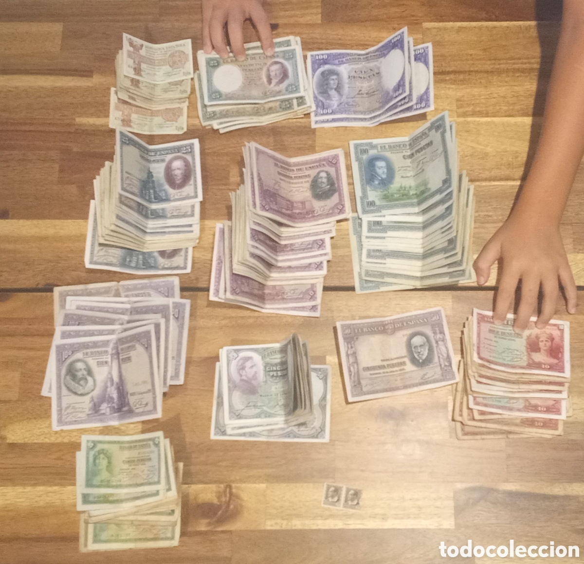 Billetes espa&ntilde;oles: Lote de 162 billetes espa&ntilde;oles. 11 tipos diferentes. Utilizados en Guerra Civil, zona republicana.