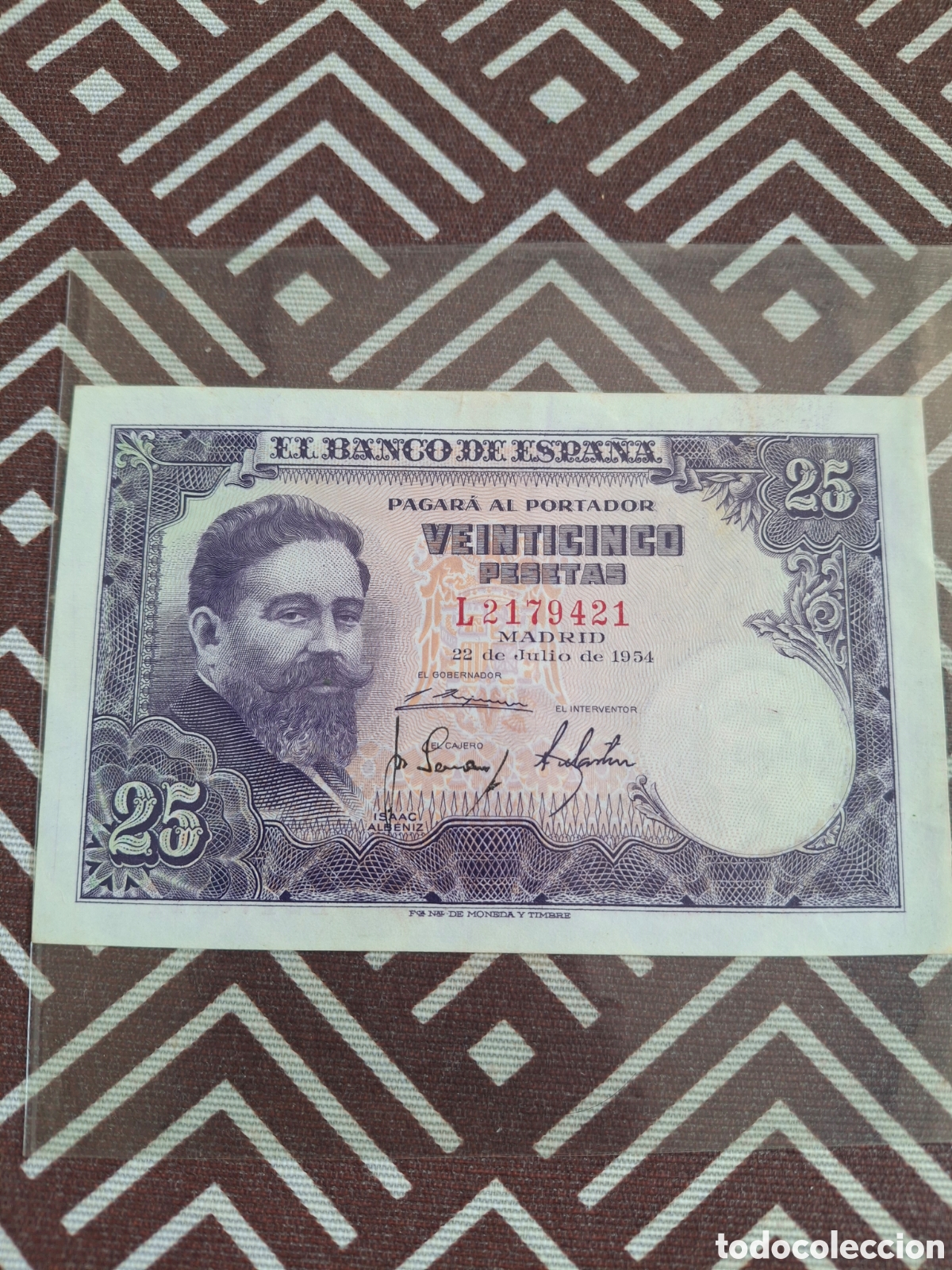 Billetes espa&ntilde;oles: Billete de 25 pesetas 1954 s/c