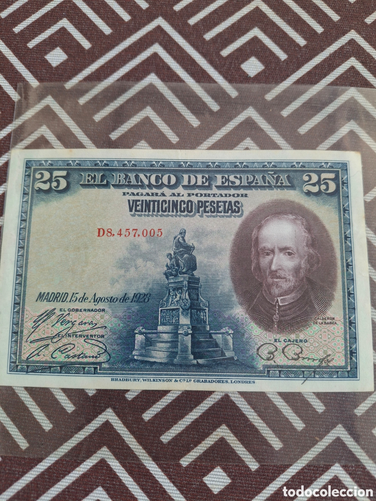 Billetes espa&ntilde;oles: Billete de 25 pesetas de 1928