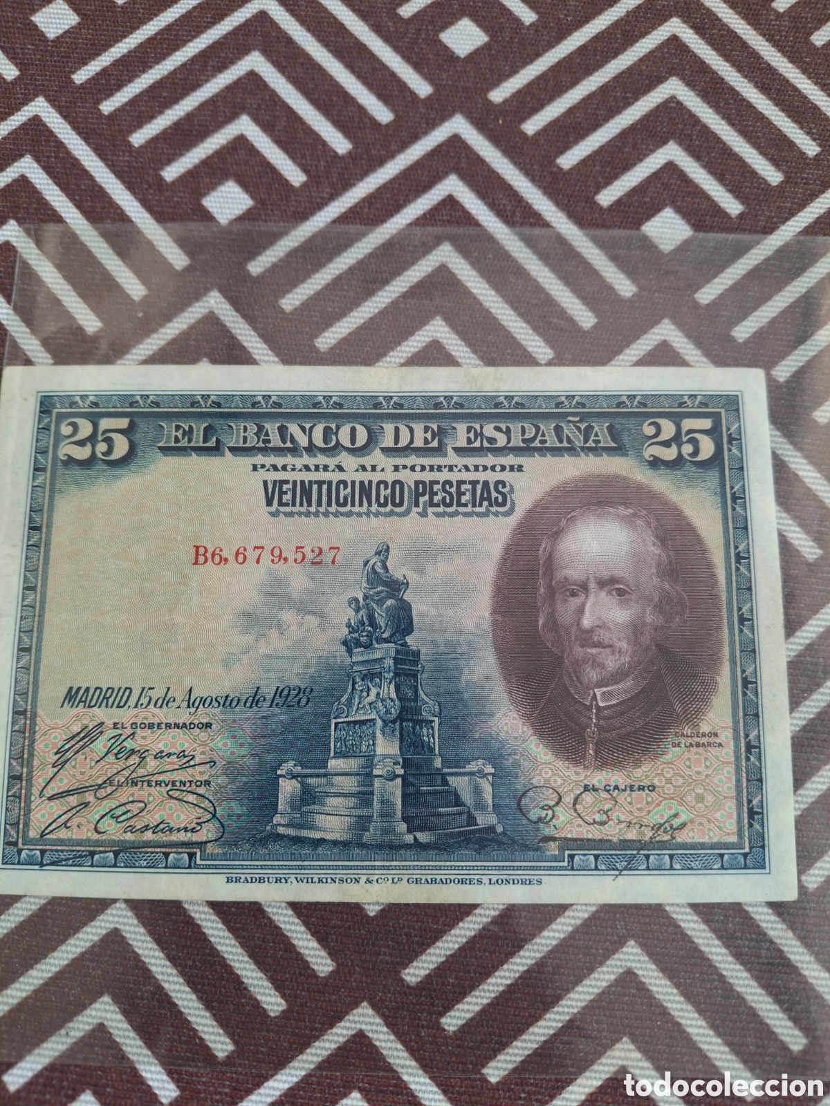 Billetes espa&ntilde;oles: Billete de 25 pesetas de 1928