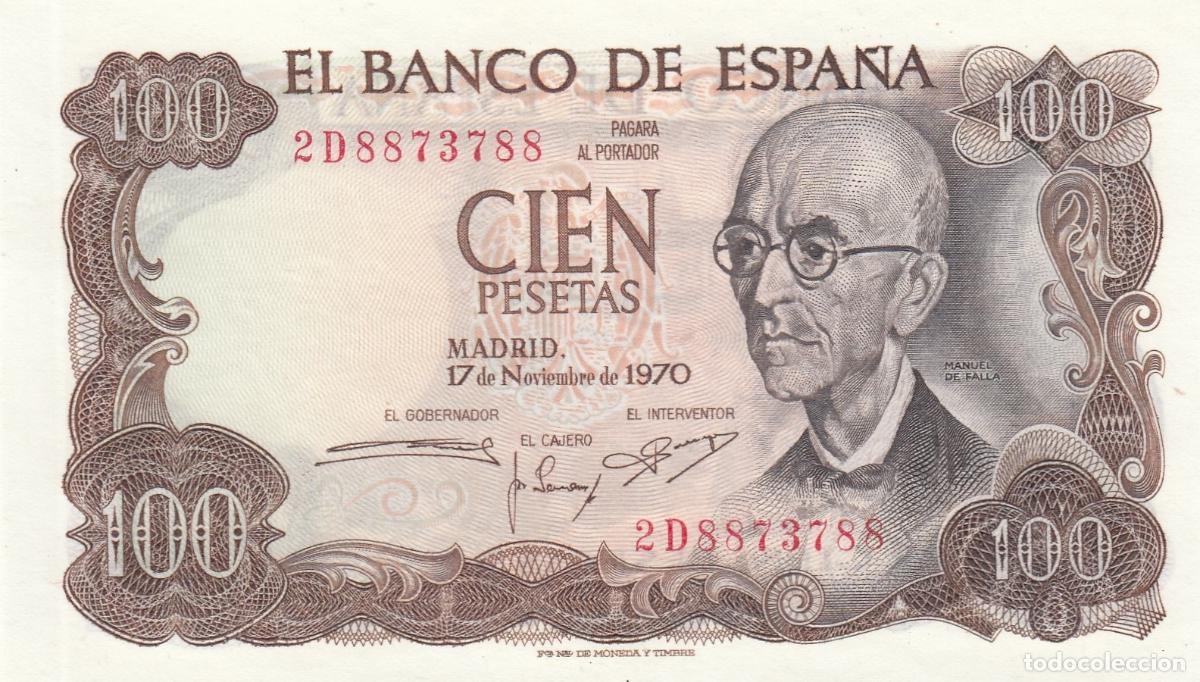 Billetes espa&ntilde;oles: CRJ2504 BILLETE ESPA&Ntilde;A 100 PESETAS 1970 SERIE 2D SIN CIRCULAR