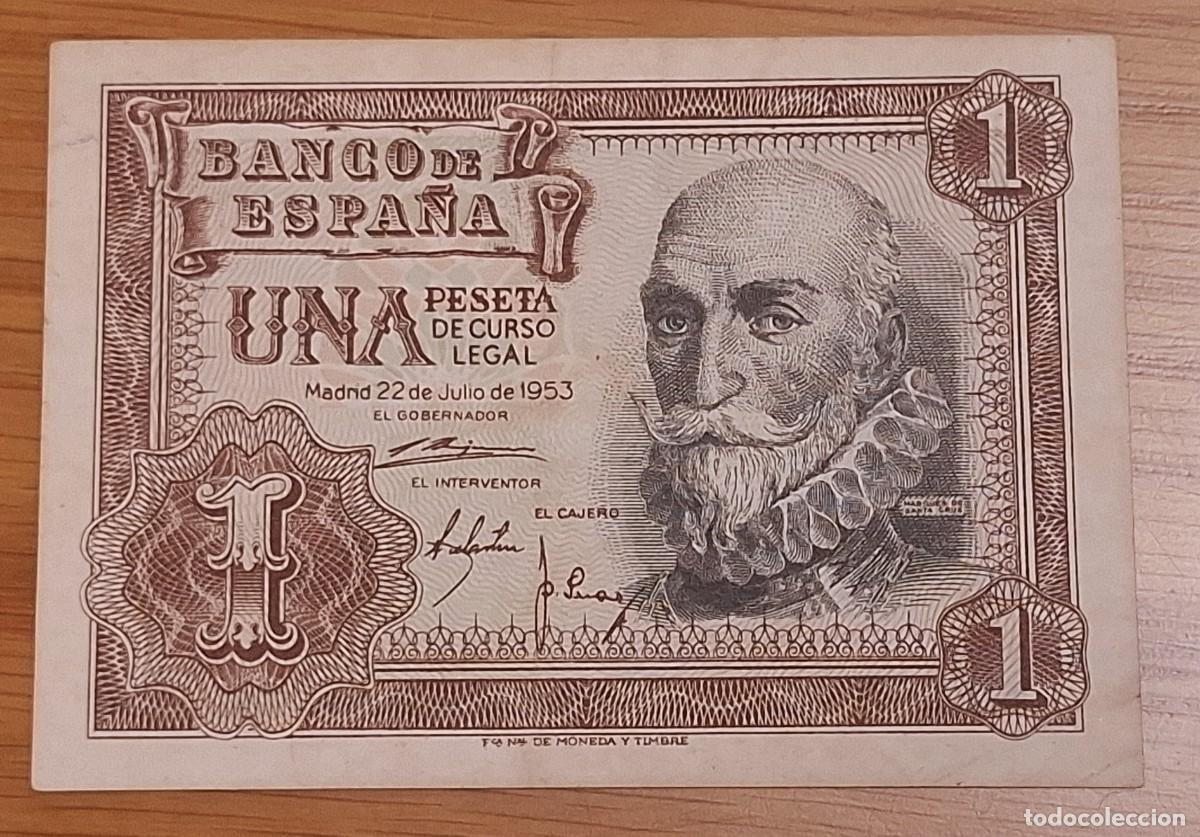 Billetes espa&ntilde;oles: Espa&ntilde;a - 1 peseta 1953