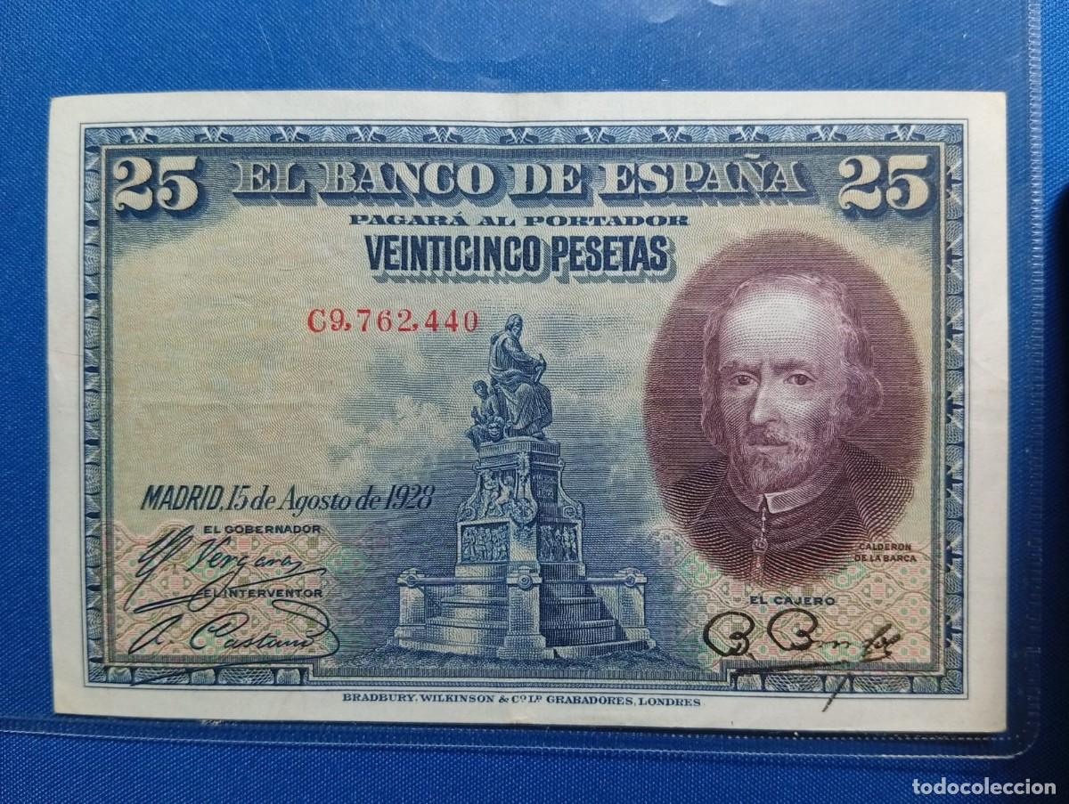 Billetes espa&ntilde;oles: Billete de 25 ptas a&ntilde;o: 1928 Espa&ntilde;a