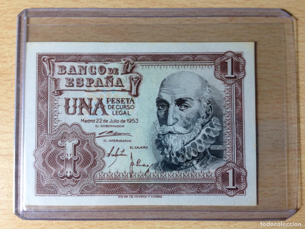 Billetes espa&ntilde;oles: 1953 - Billete 1 Peseta - Marques de Santa Cruz