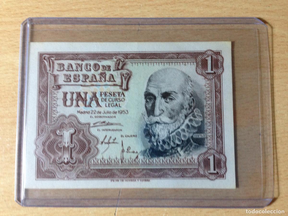 Billetes espa&ntilde;oles: 1953 - Billete 1 Peseta - Marques de Santa Cruz