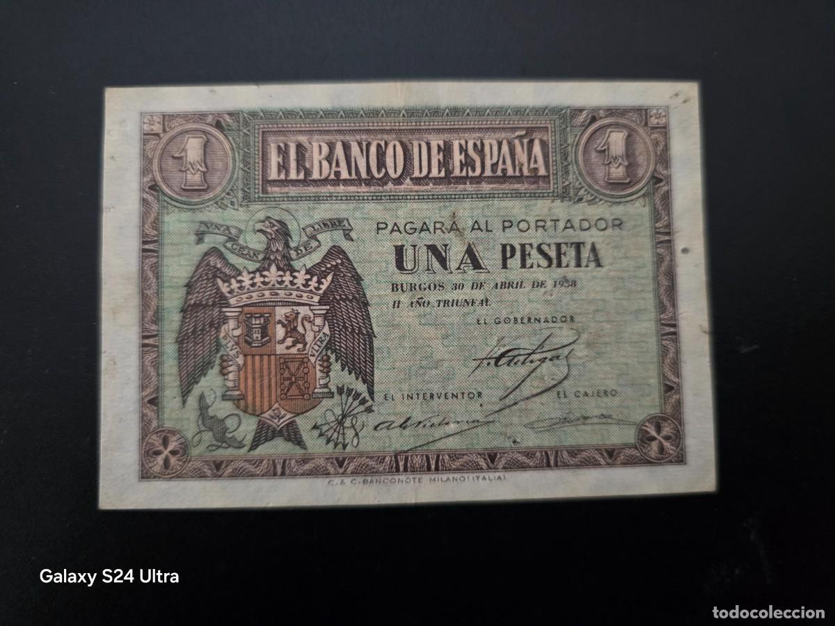 Billetes espa&ntilde;oles: 1 PESETA DE 1938.....SERIE A.....BONITO....ES EL DE LAS FOTOS