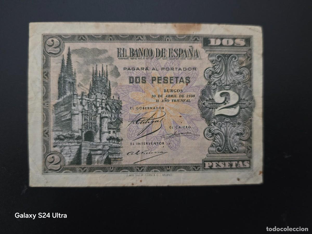 Billetes espa&ntilde;oles: 2 PESETAS DE 1938.....SERIE M....BONITO....ES EL DE LAS FOTOS