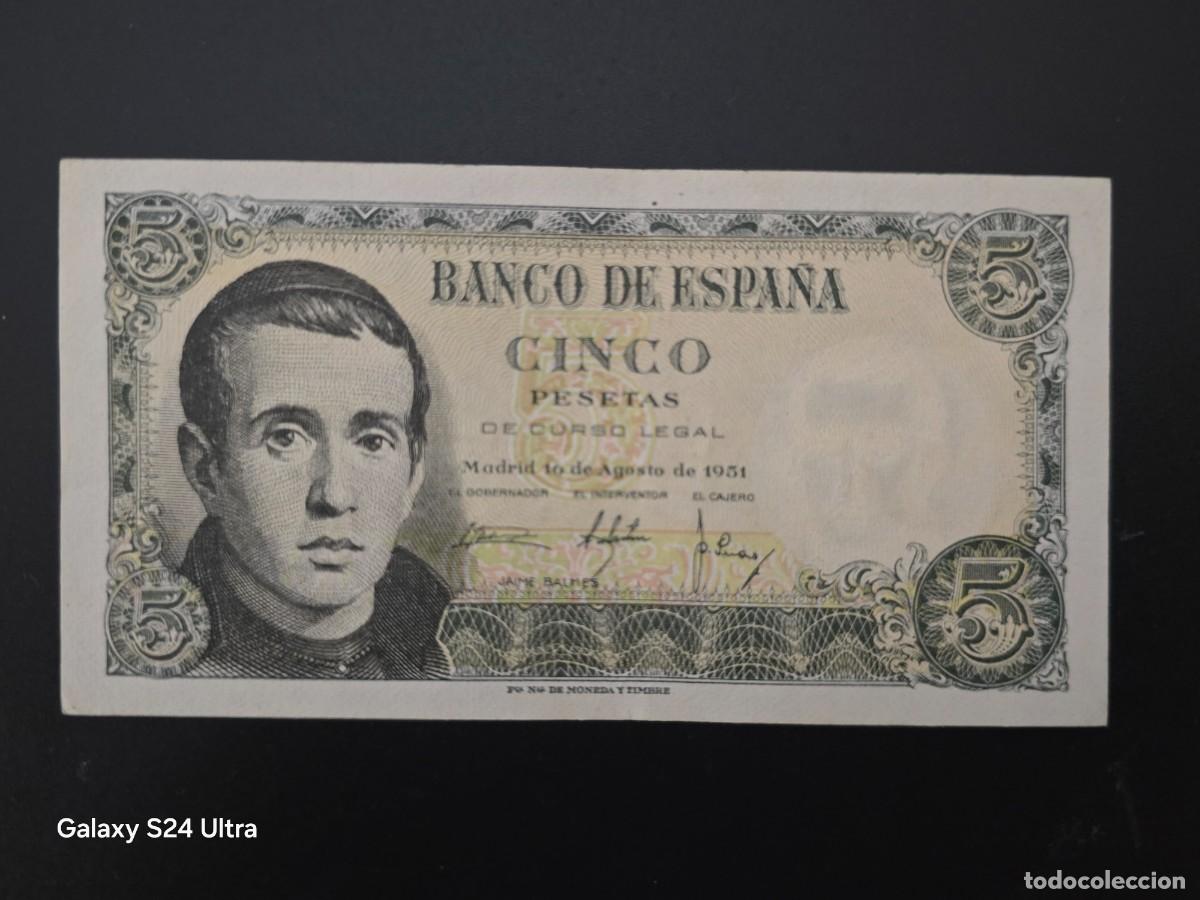 Billetes espa&ntilde;oles: 5 PESETAS DE 1951.....SERIE Z....PRECIOSO ....ES EL DE LAS FOTOS