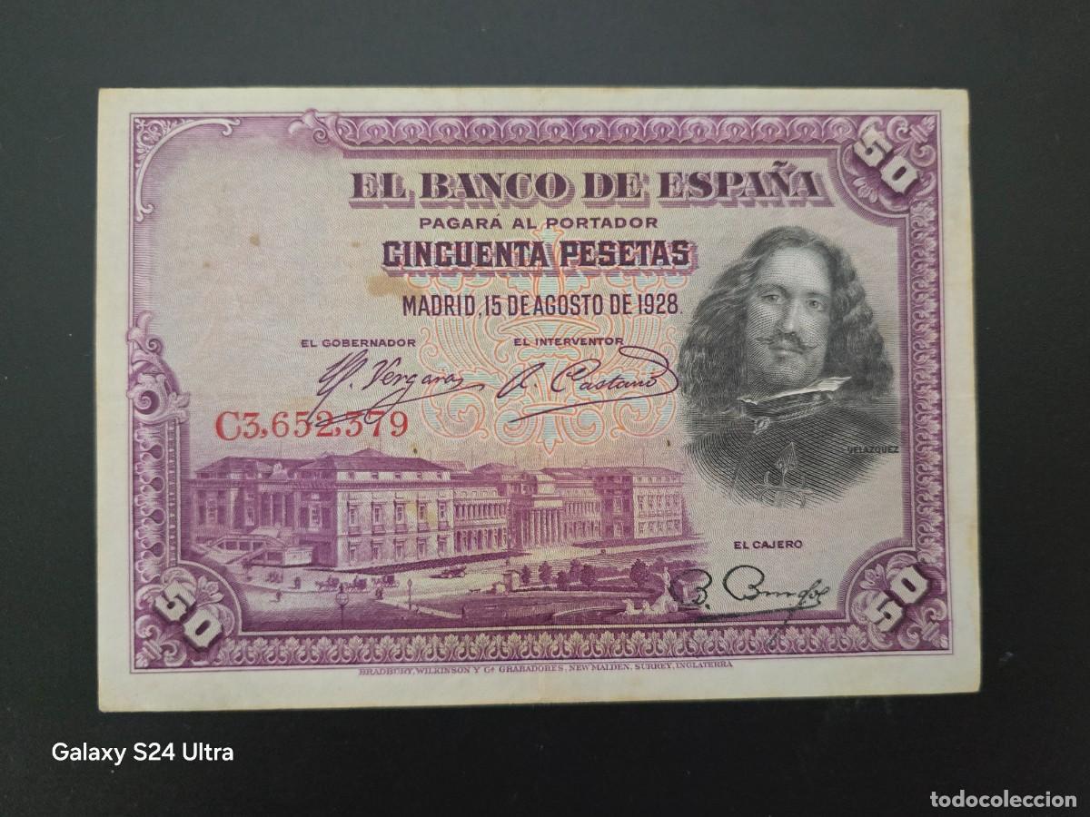 Billetes espa&ntilde;oles: 50 PESETAS DE 1928.... SERIE C.....MUY BONITO ....ES EL DE LAS FOTOS