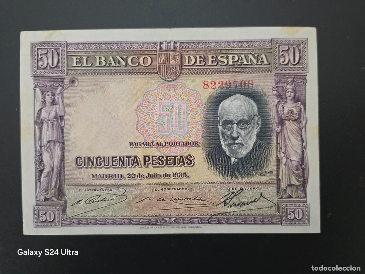 Billetes espa&ntilde;oles: 50 PESETAS DE 1935....SIN SERIE .....PRECIOSO.....ES EL DE LAS FOTOS