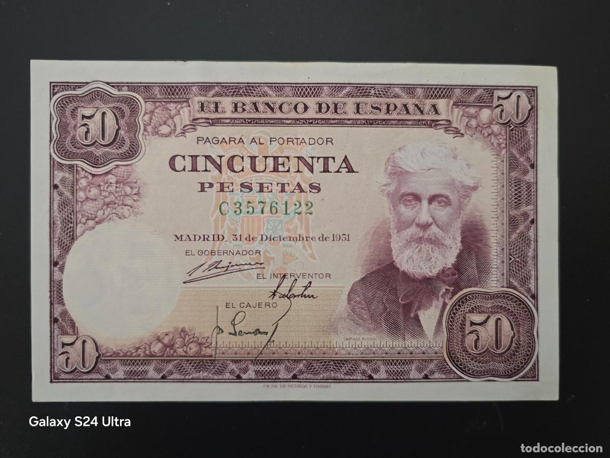 Billetes espa&ntilde;oles: 50 PESETAS DE 1951.... SERIE C .....PRECIOSO Y MUY ESCASO EN ESTE ESTADO.....ES EL DE LAS FOTOS