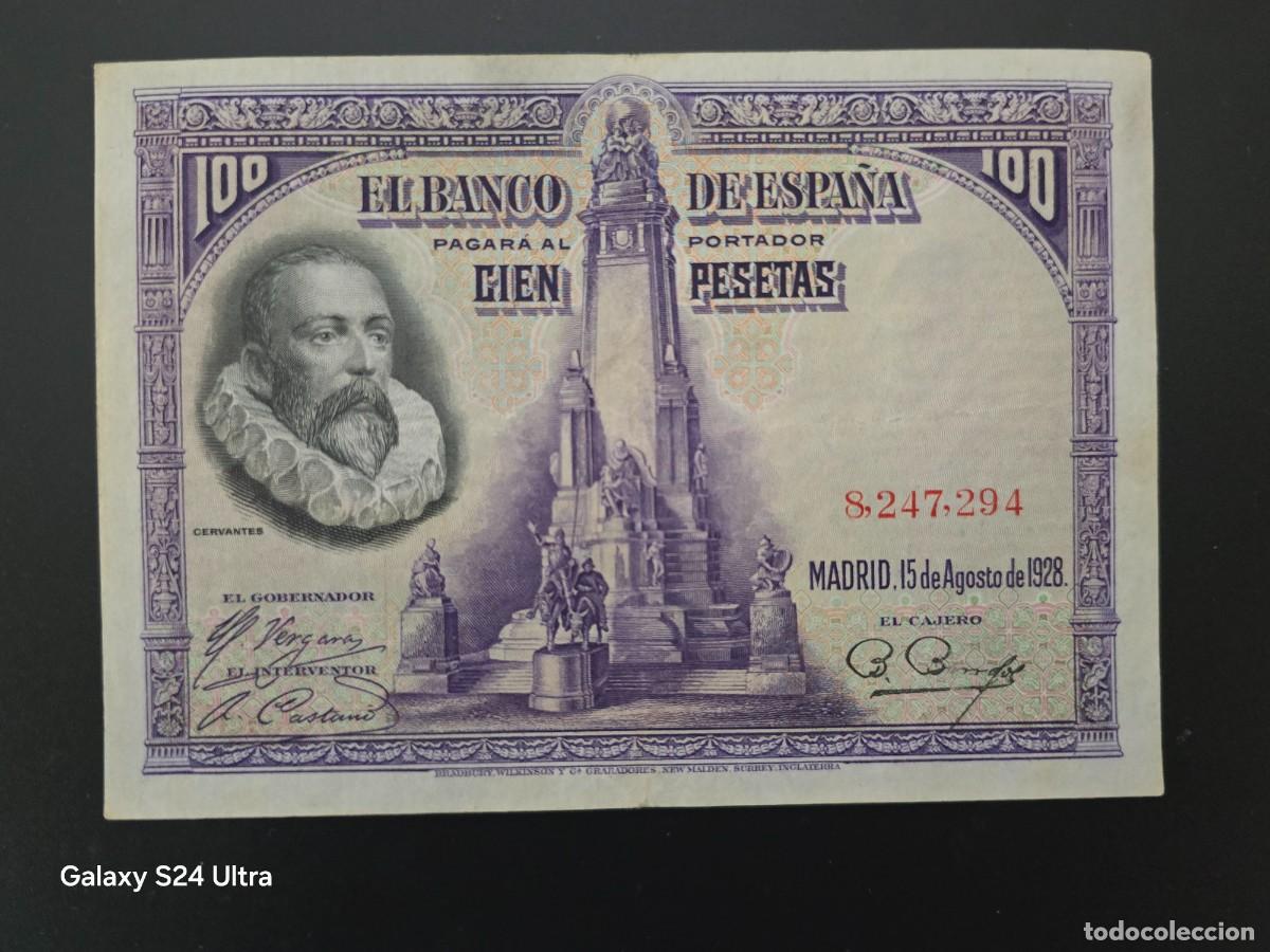 Billetes espa&ntilde;oles: 100 PESETAS DE 1928....SIN SERIE .....MUY BONITO ....ES EL DE LAS FOTOS