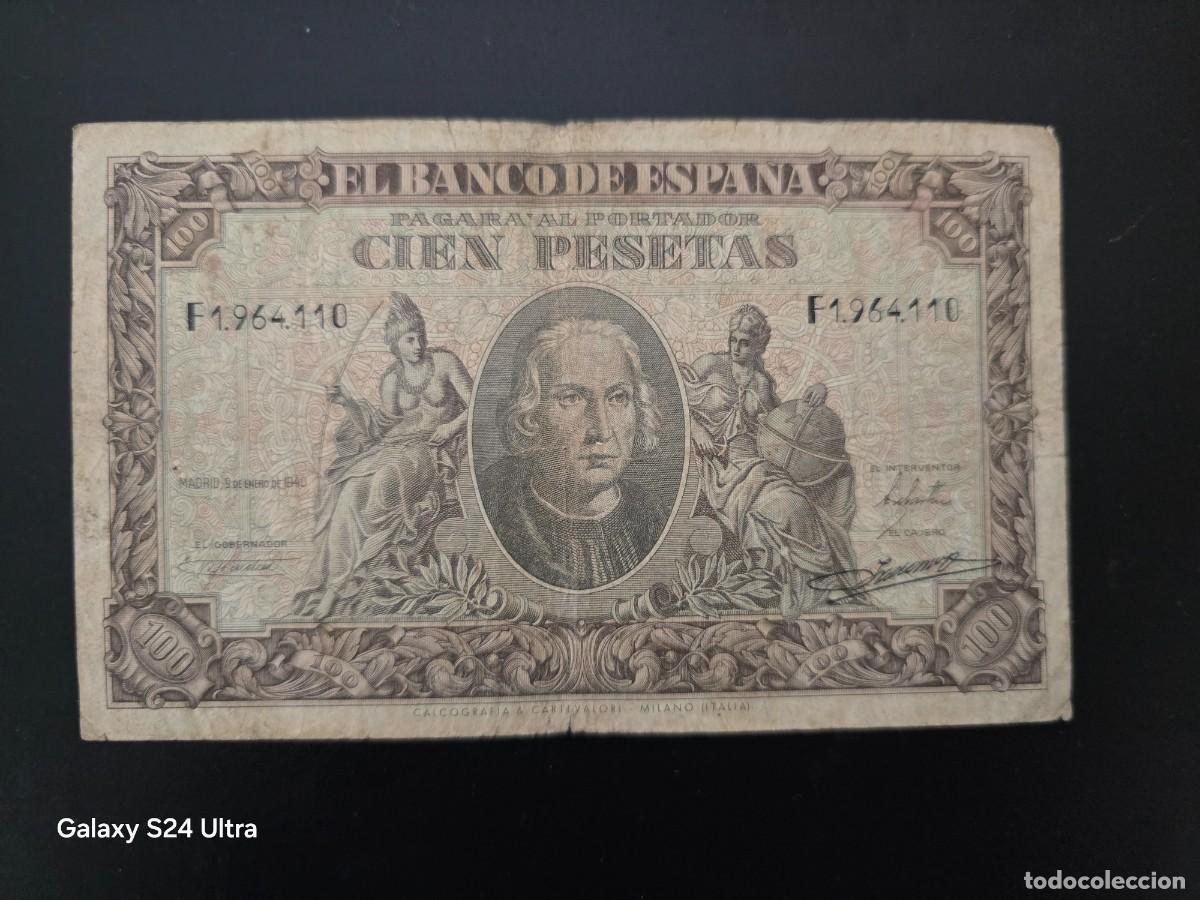 Billetes espa&ntilde;oles: 100 PESETAS DE 1940.... SERIE F..... ESCASO ......ES EL DE LAS FOTOS