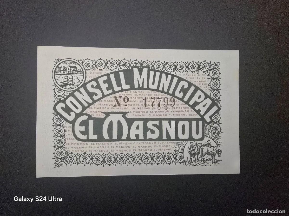 Billetes espa&ntilde;oles: 25 C&Eacute;NTIMOS DE 1937.....CONSEJO MUNICIPAL DE EL MASNOU .....SIN CIRCULAR .....ES EL DE LAS FOTOS