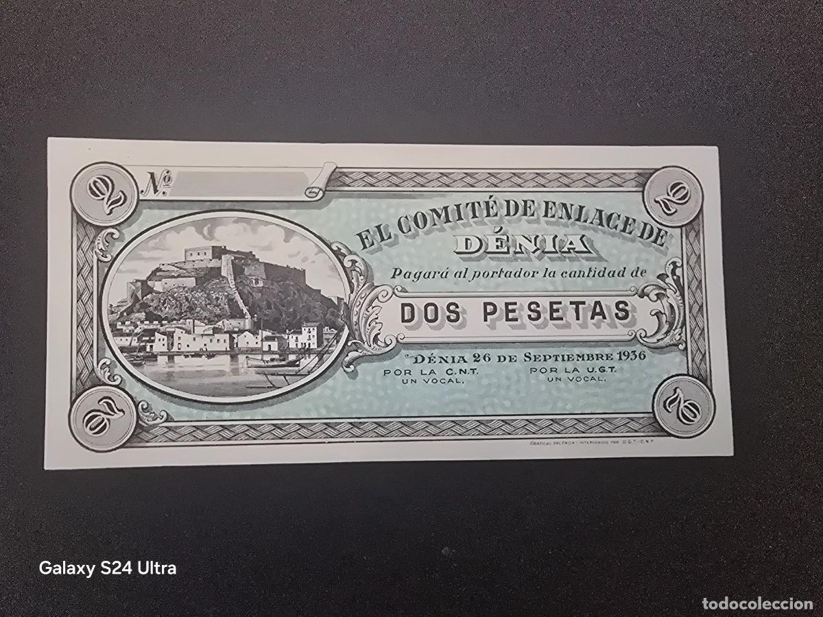 Billetes espa&ntilde;oles: 2 PESETAS DE 1936.....COMITE DE ENLACE DE DENIA.....SIN CIRCULAR.. .. ES EL DE LAS FOTOS