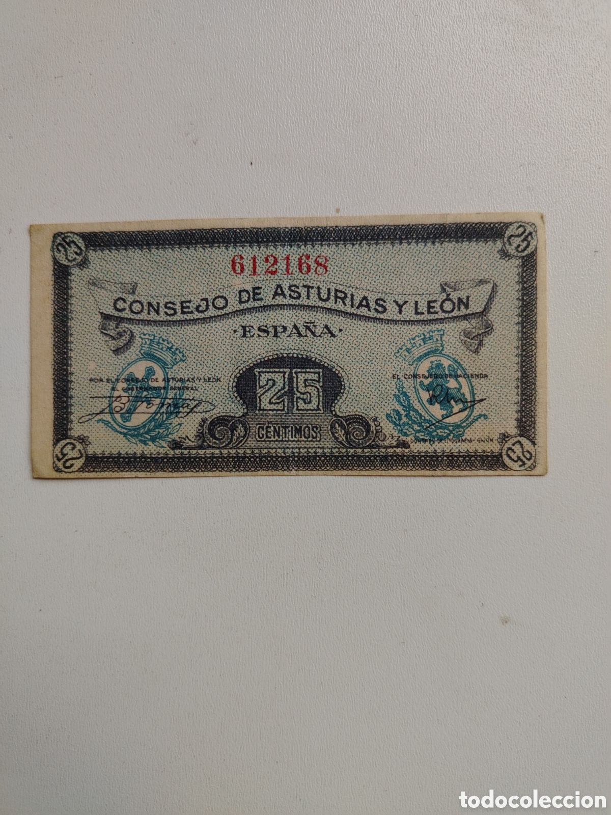 Billetes espa&ntilde;oles: Billete 25 c&eacute;ntimos de Castilla y Le&oacute;n