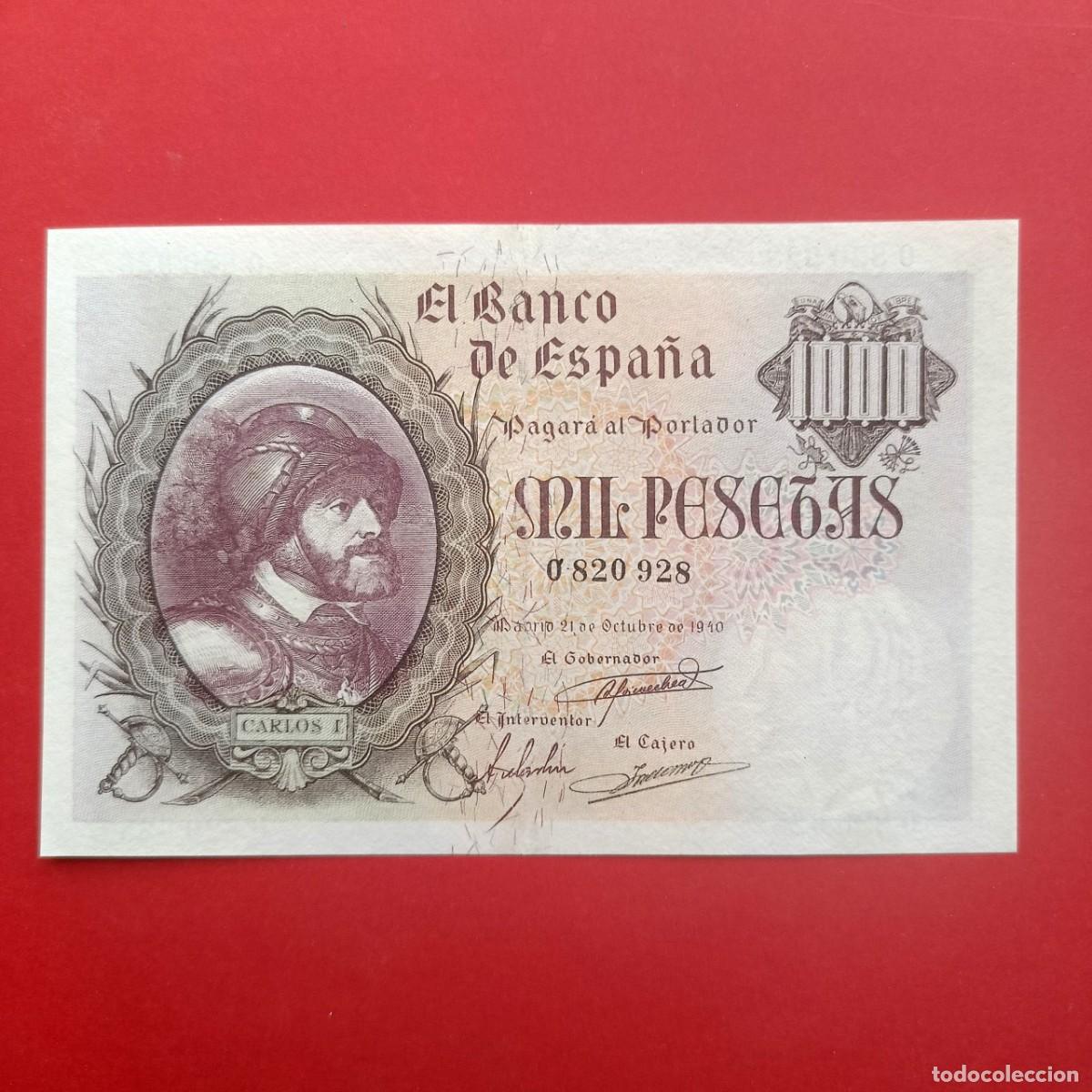 Billetes espa&ntilde;oles: SPAIN P125 1000 PESETAS 1940 CARLOS I EBC EXTRA FINE XF LEER