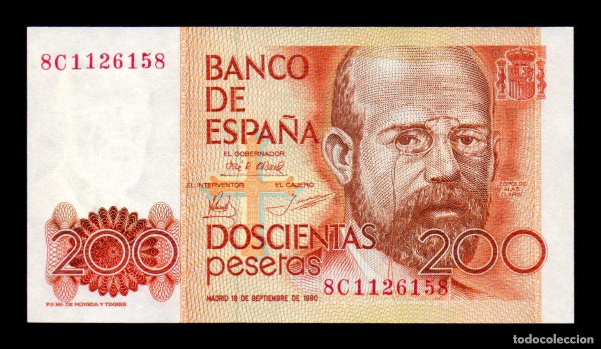 Billetes espa&ntilde;oles: Espa&ntilde;a 200 Pesetas L. Alas Clar&iacute;n 1980 Pick 156 Serie Especial 8C Sc Unc