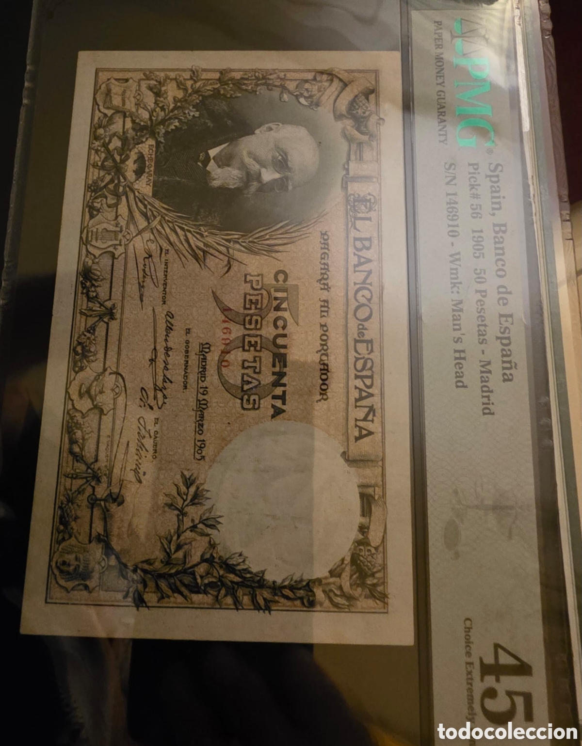 Billetes espa&ntilde;oles: 50 pesetas 1905 echegaray pmg 45 Ebc