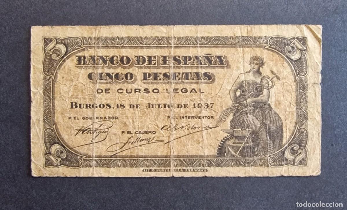 Billetes espa&ntilde;oles: SIN SERIE * PORTABELLA ESCASO |SOLO ACEPTO PAYPAL| BILLETE 5 PESETAS 1937 LEER DESCRIPCION