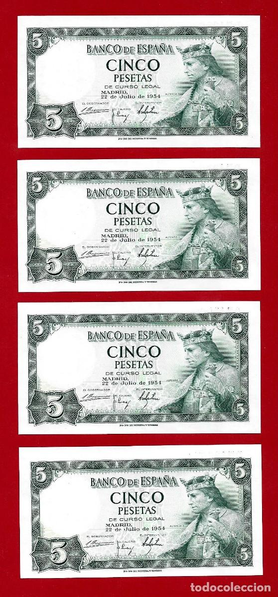 Billetes espa&ntilde;oles: SPAIN P146 1x 5 PESETAS 1954 ALFONSO X SIN CIRCULAR SC UNC SERIE D