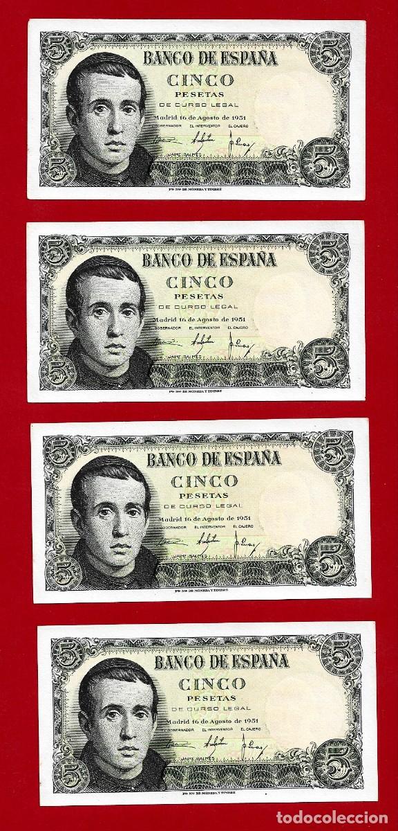 Billetes espa&ntilde;oles: SPAIN P146 1x 5 PESETAS 1951 REPUBLICA SIN CIRCULAR- SC- AUNC SERIE 1J