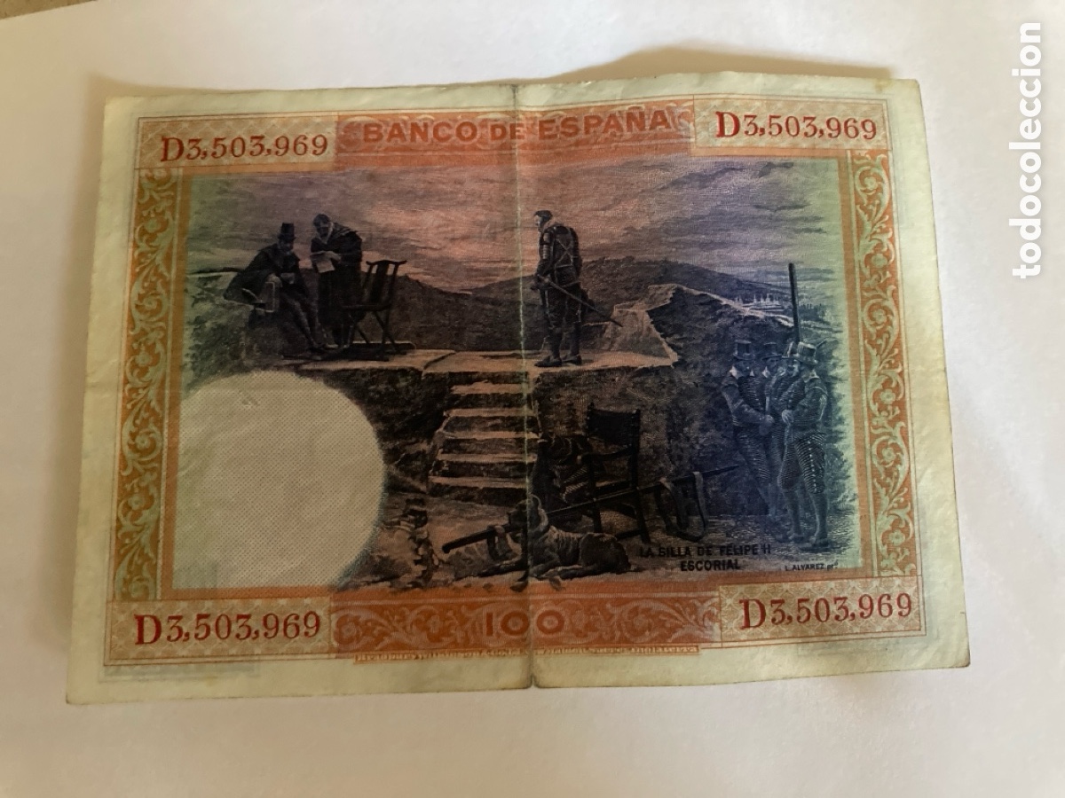 Billetes espa&ntilde;oles: billete 100 Pts a&ntilde;o 1925 - Foto 2